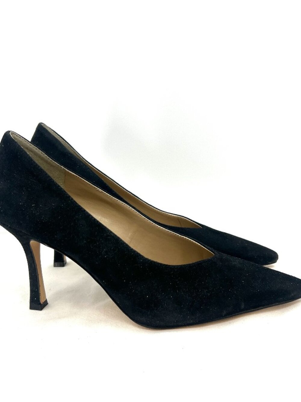 Ann Taylor Black Suede Pointed Toe Heels Women's 8 M